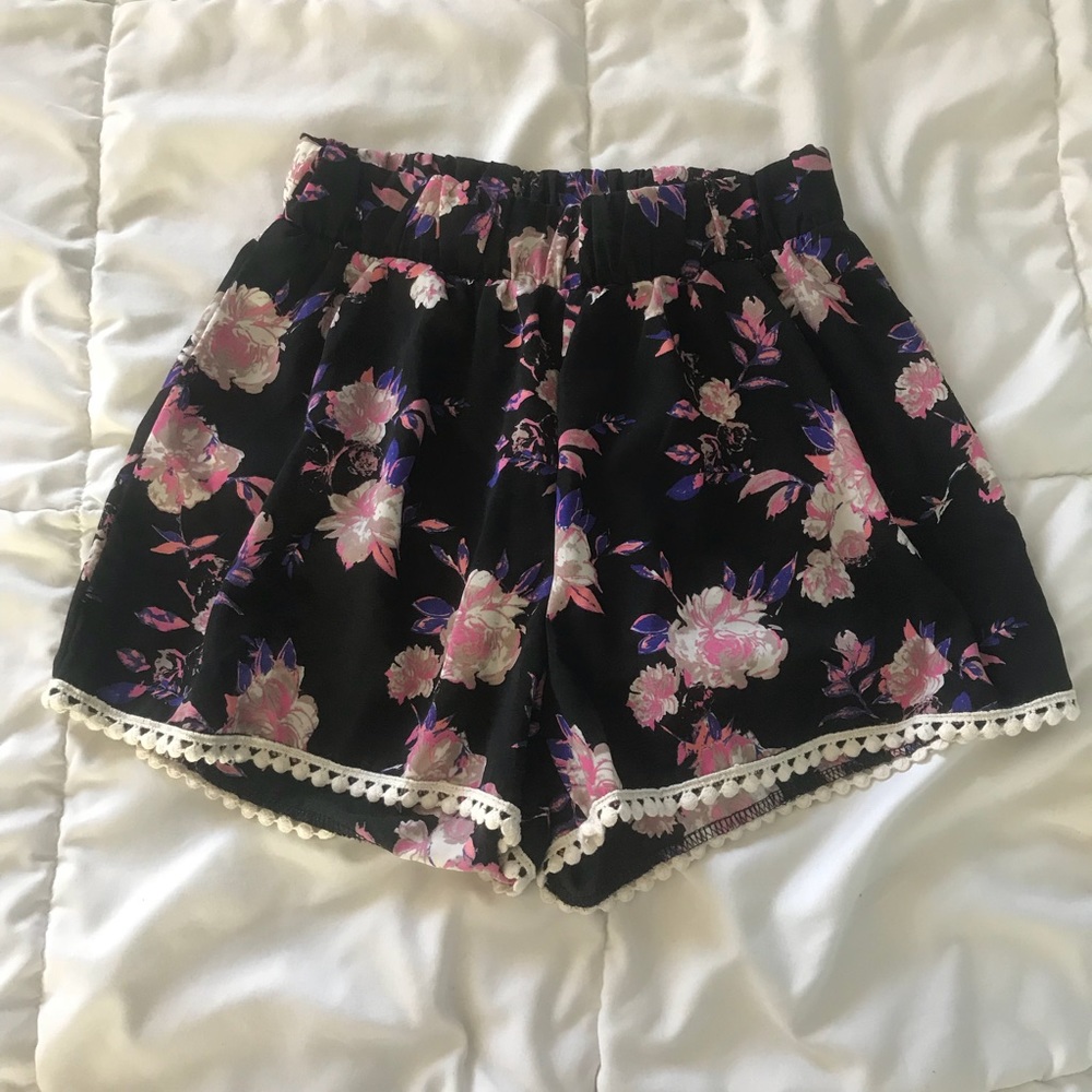 Floral High-Waisted Shorts